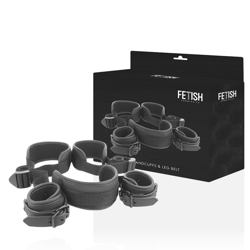 FETISH SUBMISSIVE - POSITION MIT OFFENEN BEINEN UND HANDSCHELLEN MIT NEOPREN-FUTTER