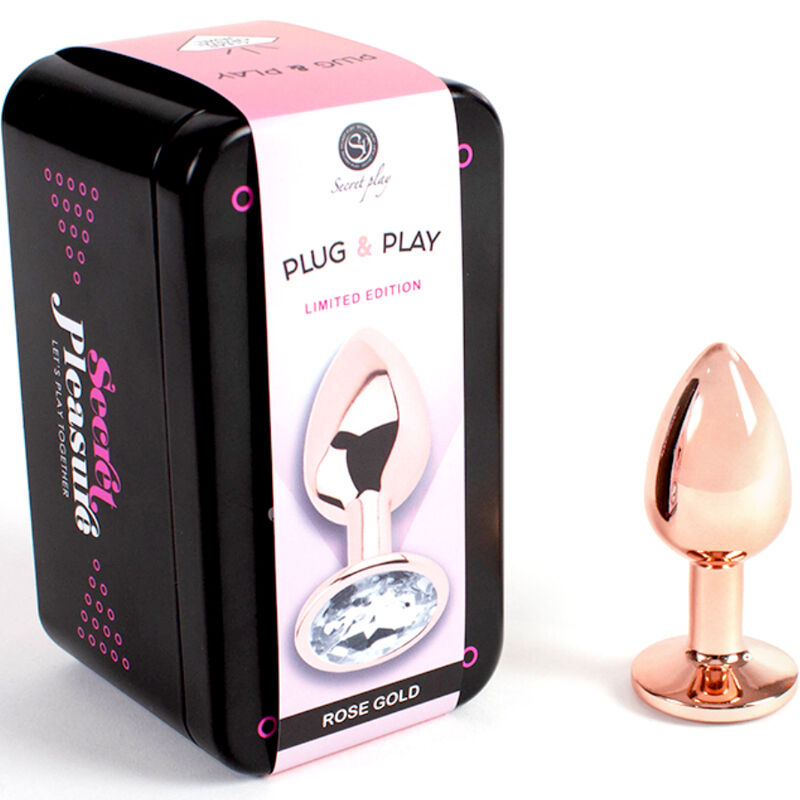 SECRETPLAY - Metall-Analplug Roségold, kleine Größe 7 cm