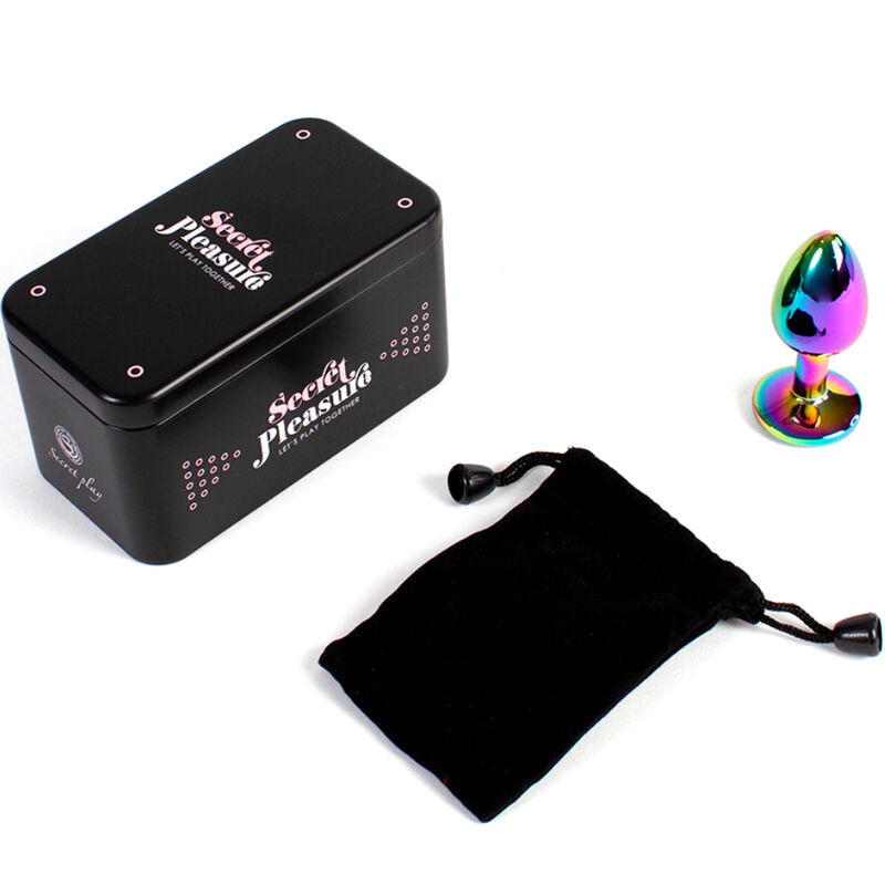 SECRETPLAY - Analplug aus Metall Regenbogen, kleine Größe 7 cm