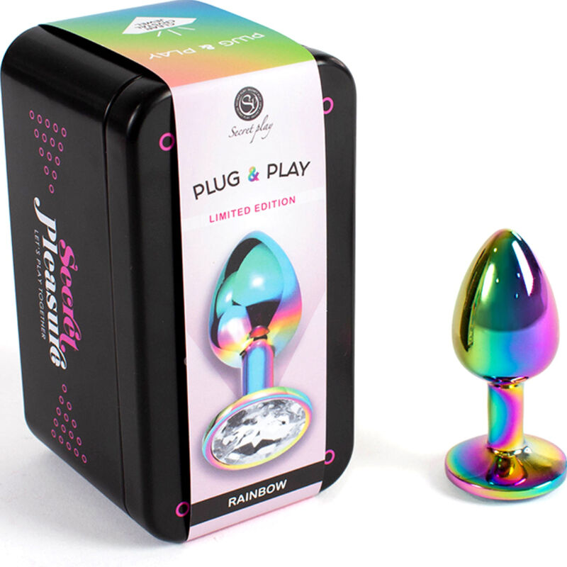 SECRETPLAY - Analplug aus Metall Regenbogen, kleine Größe 7 cm