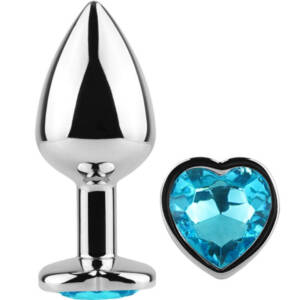 SECRETPLAY - Analplug aus Metall, blaues Herz, kleine Größe 7 cm