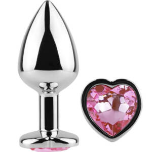 SECRETPLAY - Analplug aus Metall Fuchsia Herz kleine Größe 7 cm