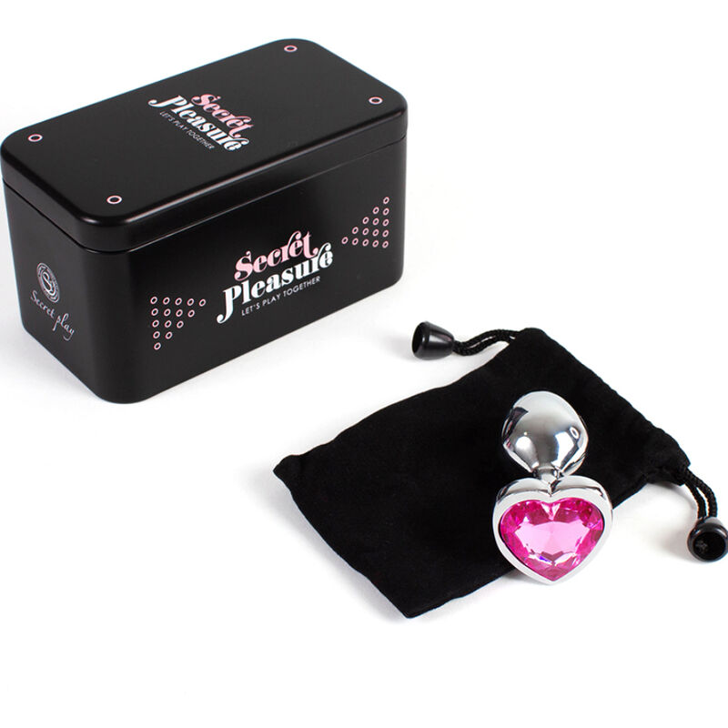 SECRETPLAY - Analplug aus Metall Fuchsia Herz kleine Größe 7 cm