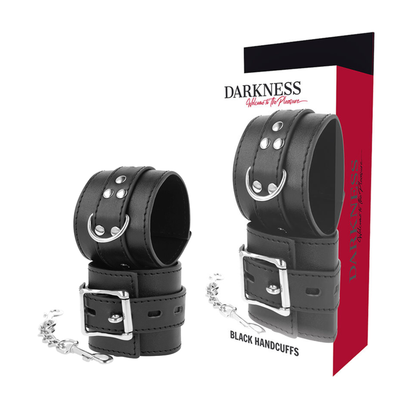 DARKNESS - Handschellen aus schwarzem Leder