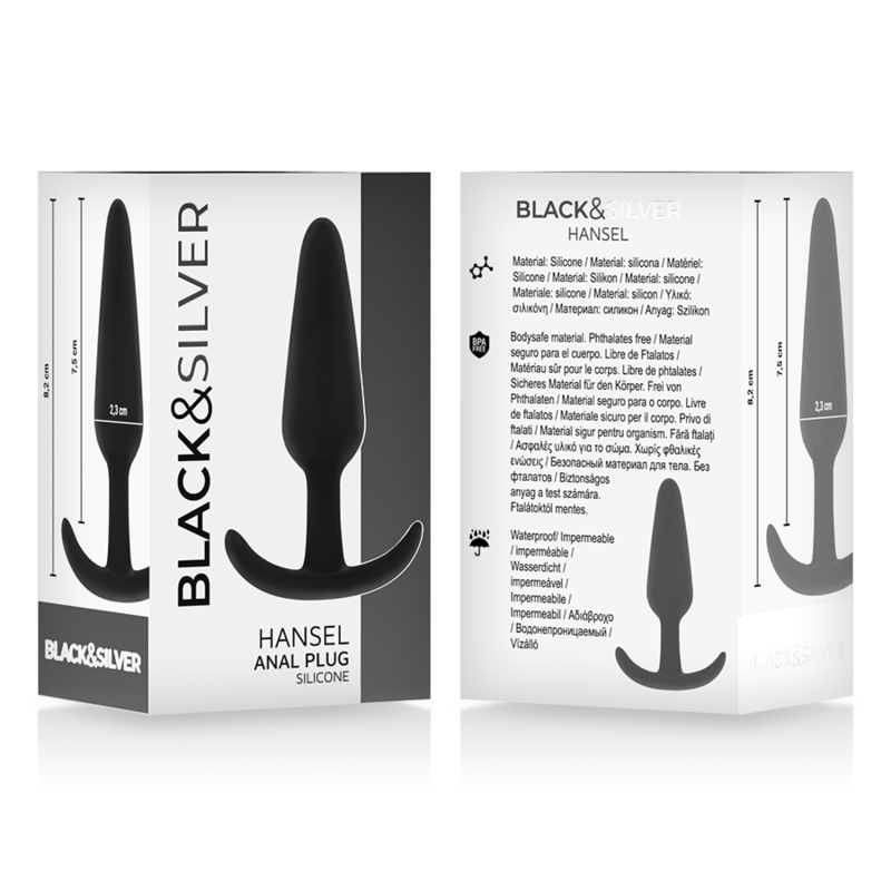 BLACK&SILVER - HANSEL SILIKON-ANALPLUG MIT KLEINEM GRIFF