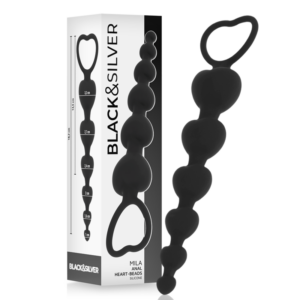 BLACK&SILVER - MILA Anal-Herz-Kette 18 cm