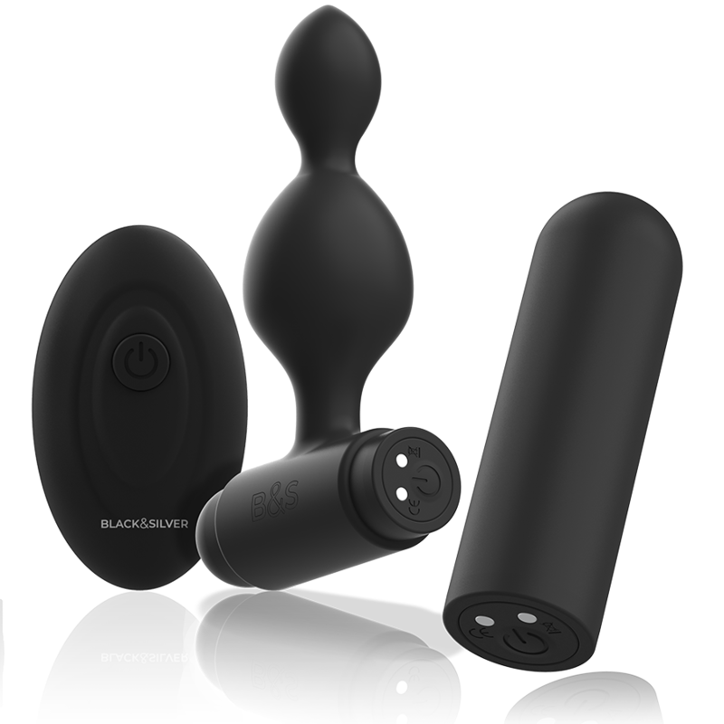 BLACK&SILVER - TUCKER KLEINER ANALPLUG AUS SILIKON MIT FERNBEDIENUNG