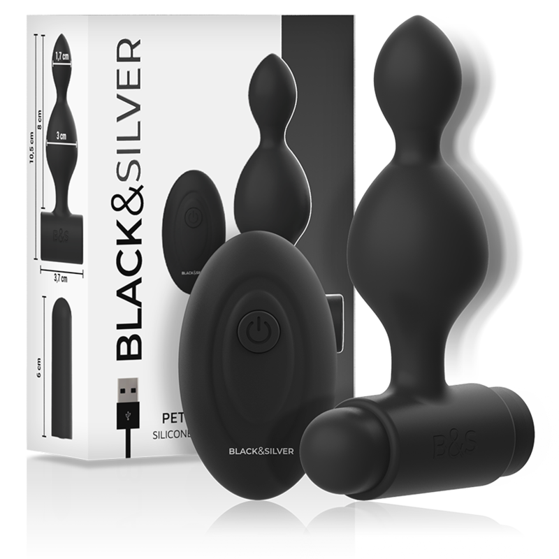 BLACK&SILVER - TUCKER KLEINER ANALPLUG AUS SILIKON MIT FERNBEDIENUNG