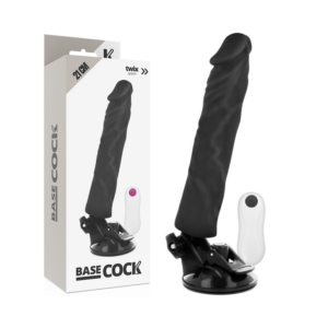 BASECOCK - Realistischer Vibrator mit Fernbedienung Schwarz 21 cm -O- 4 cm