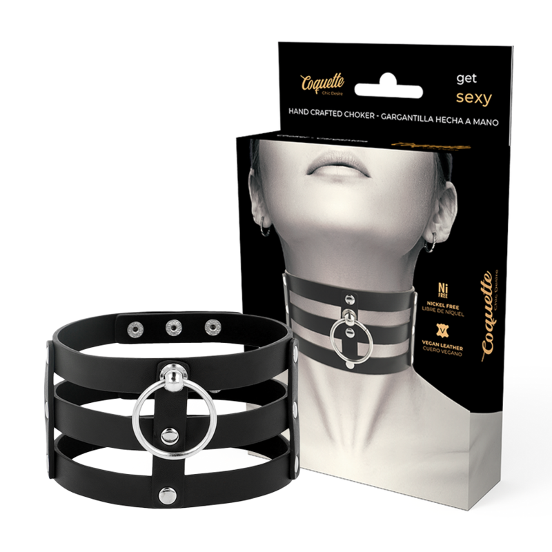 COQUETTE CHIC DESIRE - veganes Leder-Halsband im Fetisch-Stil