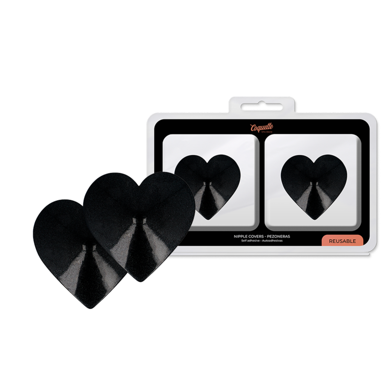 COQUETTE CHIC DESIRE - Nippelabdeckungen mit schwarzen Herzen