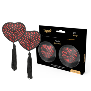 COQUETTE CHIC DESIRE - Rot/Schwarze Nippelabdeckungen
