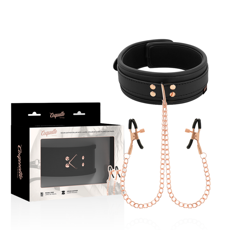 COQUETTE CHIC DESIRE - FANTASY-Nippelklemmen-Halskette mit Neoprenfutter