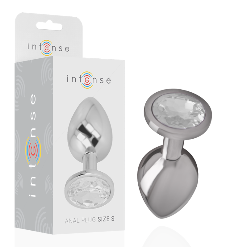 INTENSE - Analplug aus Aluminium mit silbernem Kristall