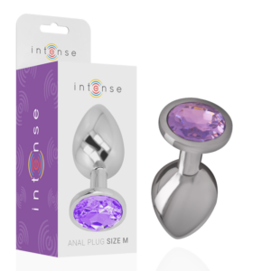 INTENSE - Analplug aus Aluminium mit violettem Kristall