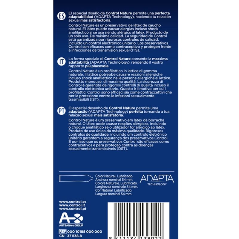 CONTROL - ADAPTA NATURE Kondome 6 Einheiten