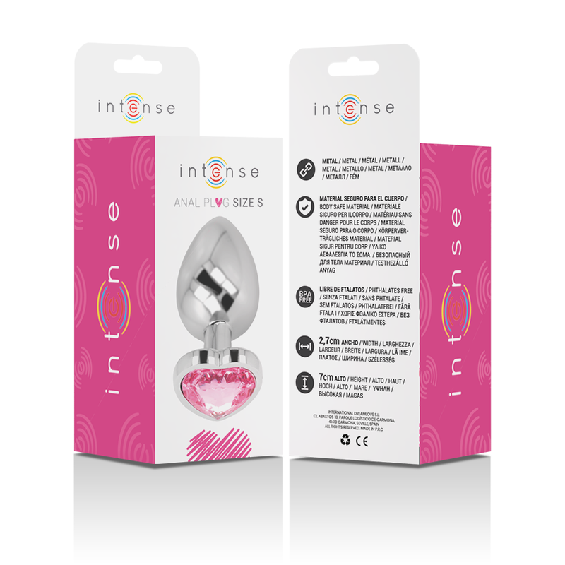 INTENSE - Aluminium-Metall-Analplug Rosa Herz
