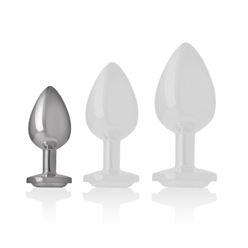 INTENSE - WEISSES HERZ ALUMINIUM METALL ANALPLUG GRÖSSE S