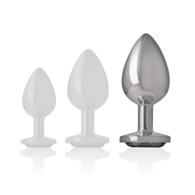 INTENSE - Analplug Metall Aluminium Weiß Herz Größe L