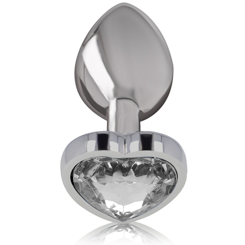 INTENSE - Analplug Metall Aluminium Weiß Herz Größe L