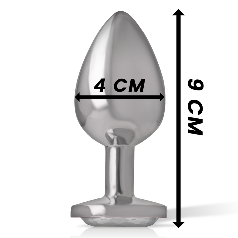INTENSE - Analplug Metall Aluminium Weiß Herz Größe L