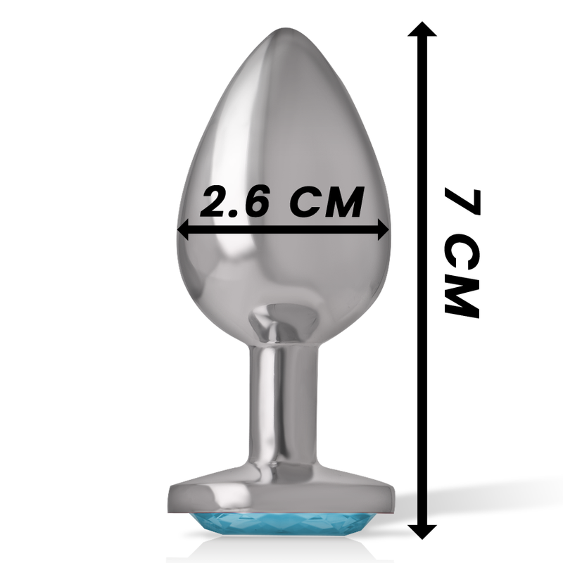 INTENSE - Aluminium-Metall-Analplug, blaues Herz