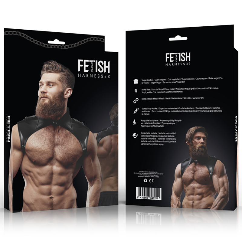 FETISH SUBMISSIVE ATTITUDE - Herrenbrigade verstellbarer Halsharness aus Ökoleder