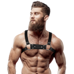 FETISH SUBMISSIVE ATTITUDE - Herren-Brustgurt aus Ökoleder, Bulldogge, Größe M/L
