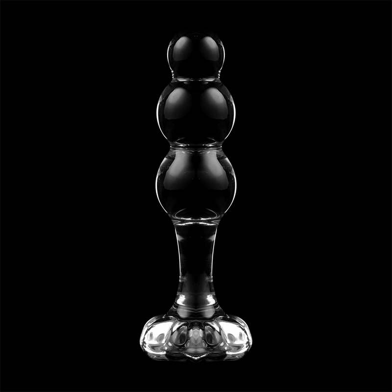 NEBULA SERIES BY IBIZA - Modell 1 Stecker aus Borosilikatglas, transparent, 10,5 cm -O- 3 cm