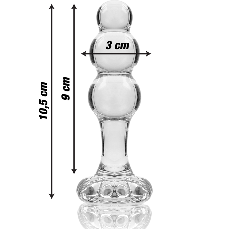 NEBULA SERIES BY IBIZA - Modell 1 Stecker aus Borosilikatglas, transparent, 10,5 cm -O- 3 cm