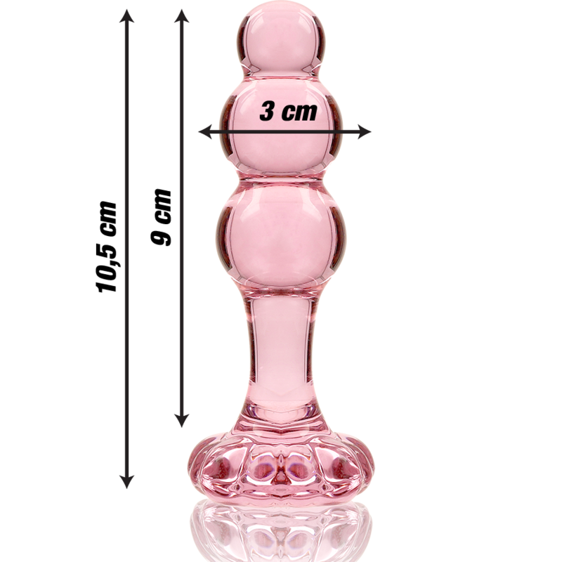 NEBULA SERIES BY IBIZA - MODELL 1 ANALPLUG BOROSILIKATGLAS ROSA 10,5 CM -O- 3 CM