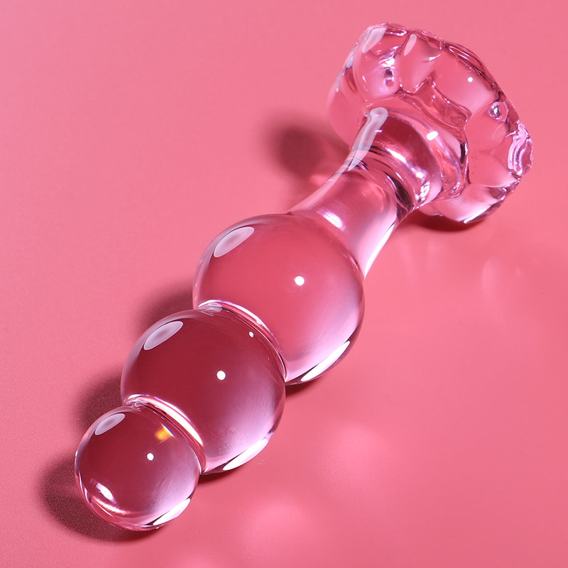 NEBULA SERIES BY IBIZA - MODELL 1 ANALPLUG BOROSILIKATGLAS ROSA 10,5 CM -O- 3 CM