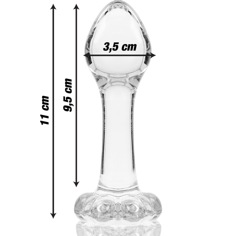 NEBULA SERIES BY IBIZA - MODELL 2 ANALPLUG BOROSILIKATGLAS KLAR 11 CM -O- 3,5 CM