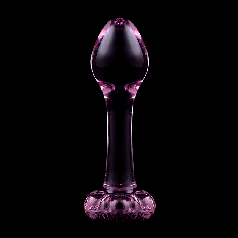 NEBULA SERIES BY IBIZA - MODELL 2 ANALPLUG AUS BOROSILIKATGLAS ROSA 11 CM -O- 3,5 CM