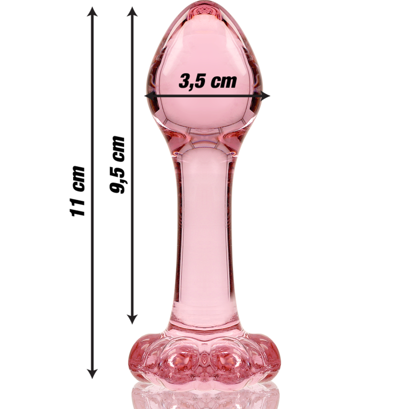 NEBULA SERIES BY IBIZA - MODELL 2 ANALPLUG AUS BOROSILIKATGLAS ROSA 11 CM -O- 3,5 CM