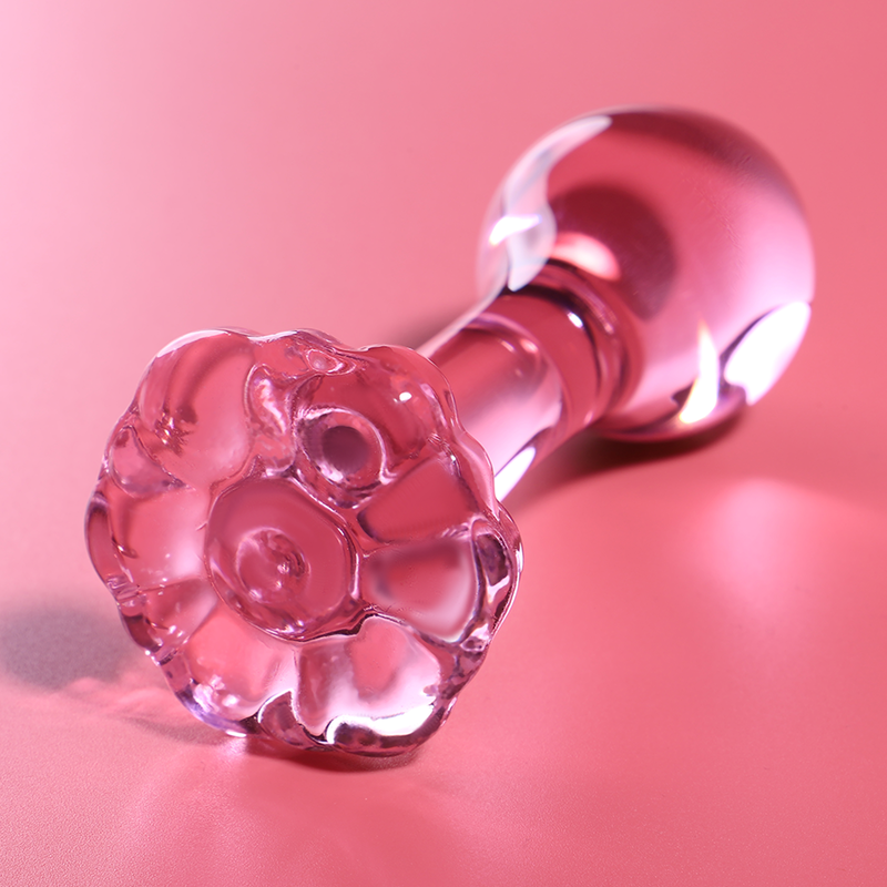 NEBULA SERIES BY IBIZA - MODELL 2 ANALPLUG AUS BOROSILIKATGLAS ROSA 11 CM -O- 3,5 CM
