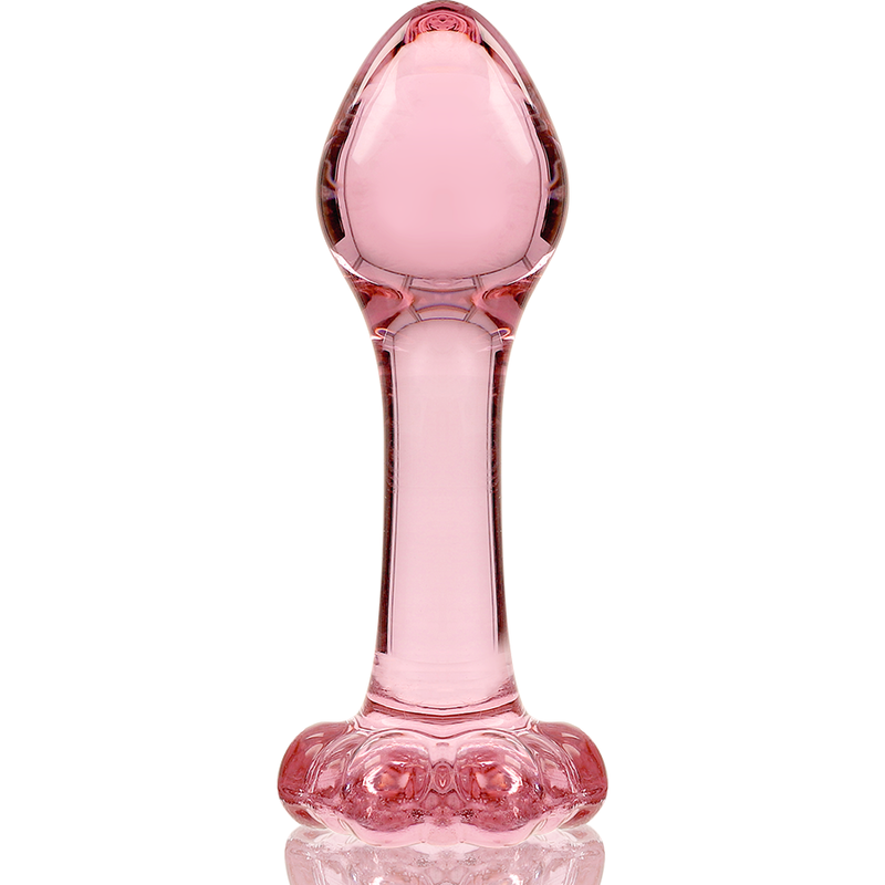 NEBULA SERIES BY IBIZA - MODELL 2 ANALPLUG AUS BOROSILIKATGLAS ROSA 11 CM -O- 3,5 CM