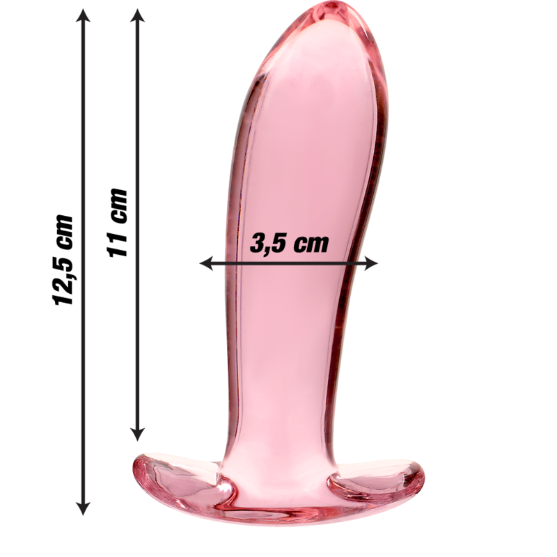 NEBULA SERIES BY IBIZA - MODELL 5 ANALPLUG BOROSILIKATGLAS ROSA 12,5 CM -O- 3,5 CM