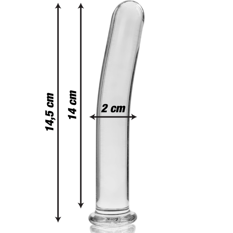 NEBULA SERIES BY IBIZA - MODELL 8 DILDO BOROSILIKATGLAS KLAR 14,5 CM -O- 2 CM