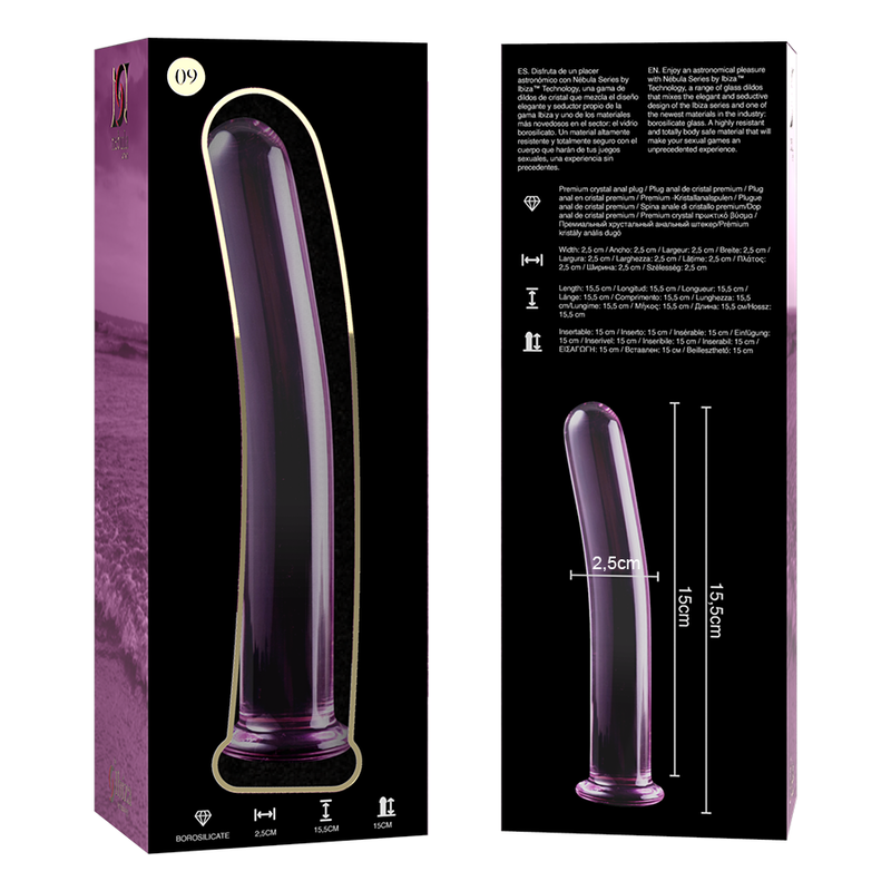 NEBULA SERIES BY IBIZA - MODELL 9 DILDO BOROSILIKATGLAS ROSA 15,5 CM -O- 2,5 CM