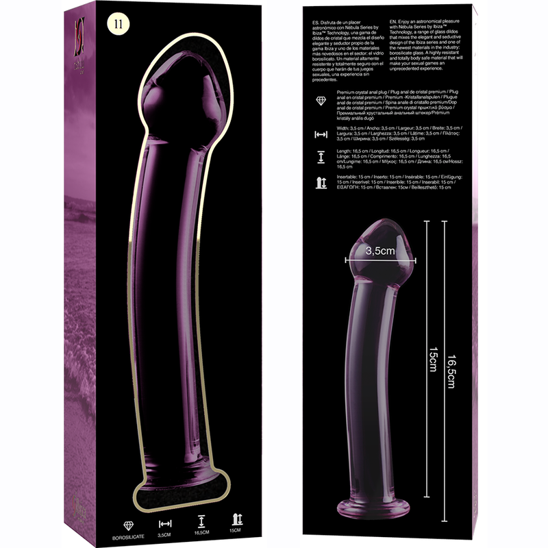 NEBULA SERIES BY IBIZA - MODELL 11 DILDO AUS BOROSILIKATGLAS ROSA 16 CM -O- 3 CM