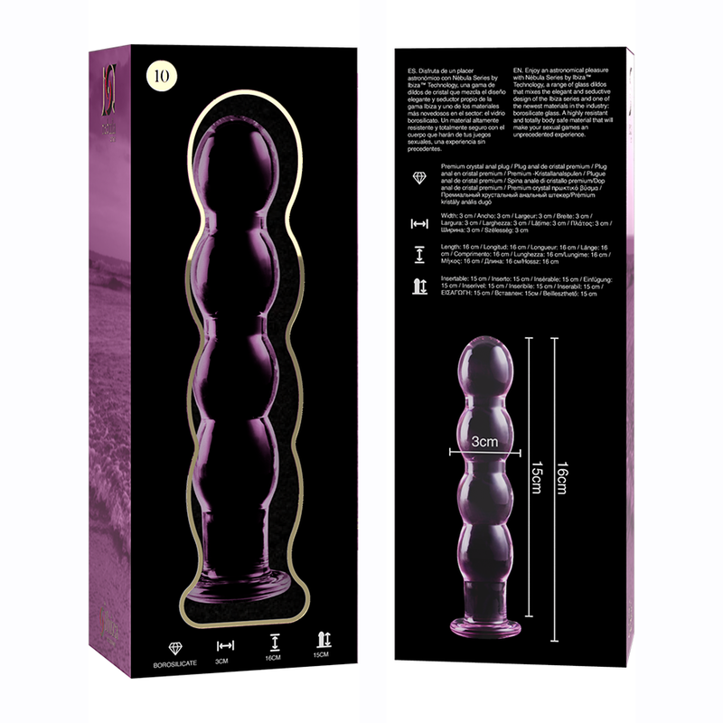 NEBULA SERIES BY IBIZA - MODELL 10 DILDO BOROSILIKATGLAS ROSA 16,5 CM -O- 3,5 CM