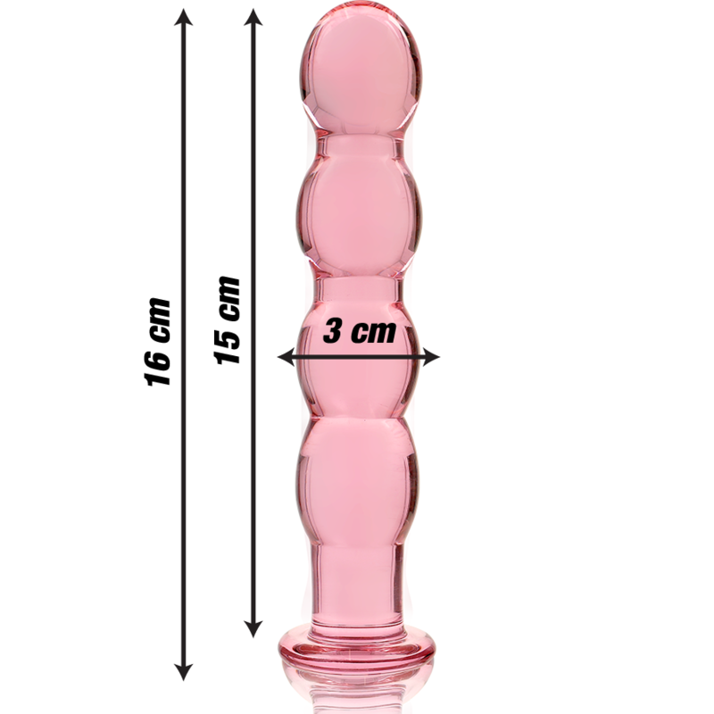 NEBULA SERIES BY IBIZA - MODELL 10 DILDO BOROSILIKATGLAS ROSA 16,5 CM -O- 3,5 CM