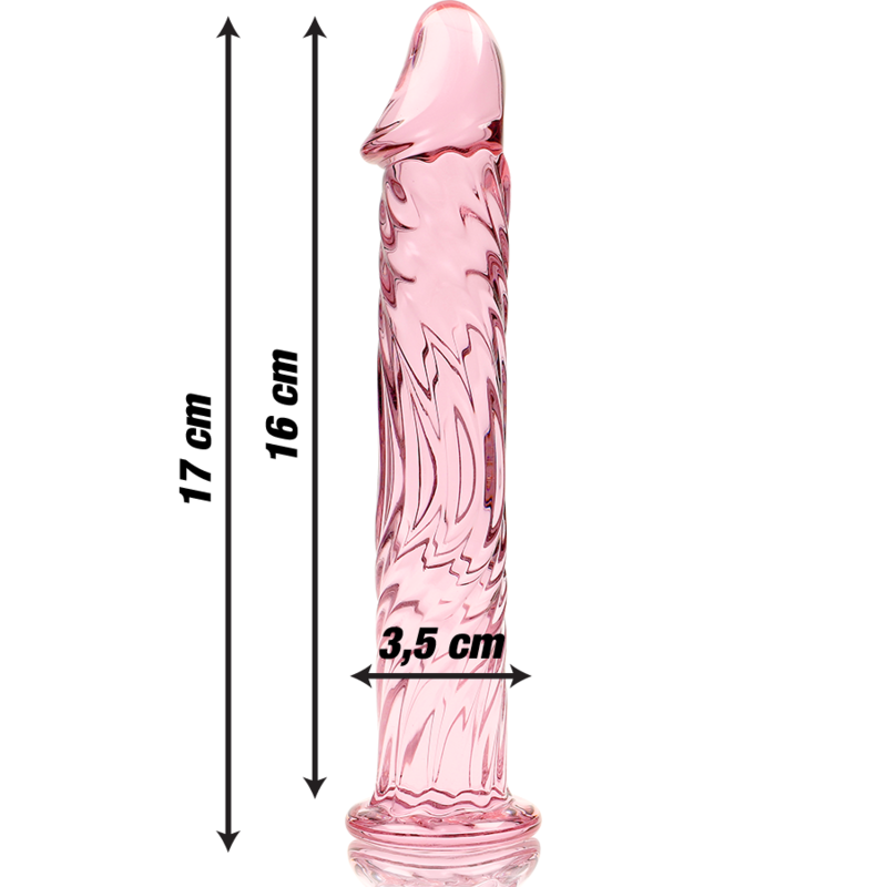NEBULA SERIES BY IBIZA - MODELL 12 DILDO BOROSILIKATGLAS ROSA 17 CM -O- 3,5 CM