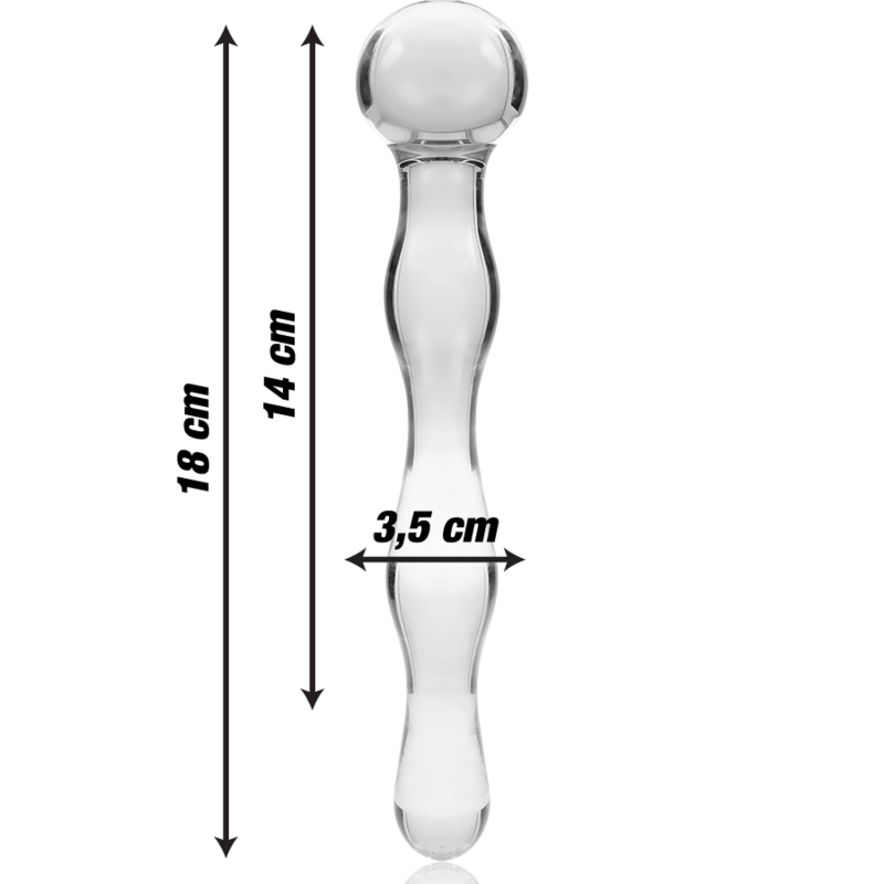 NEBULA SERIES BY IBIZA - MODELL 13 DILDO BOROSILIKATGLAS KLAR 18 CM -O- 3,5 CM