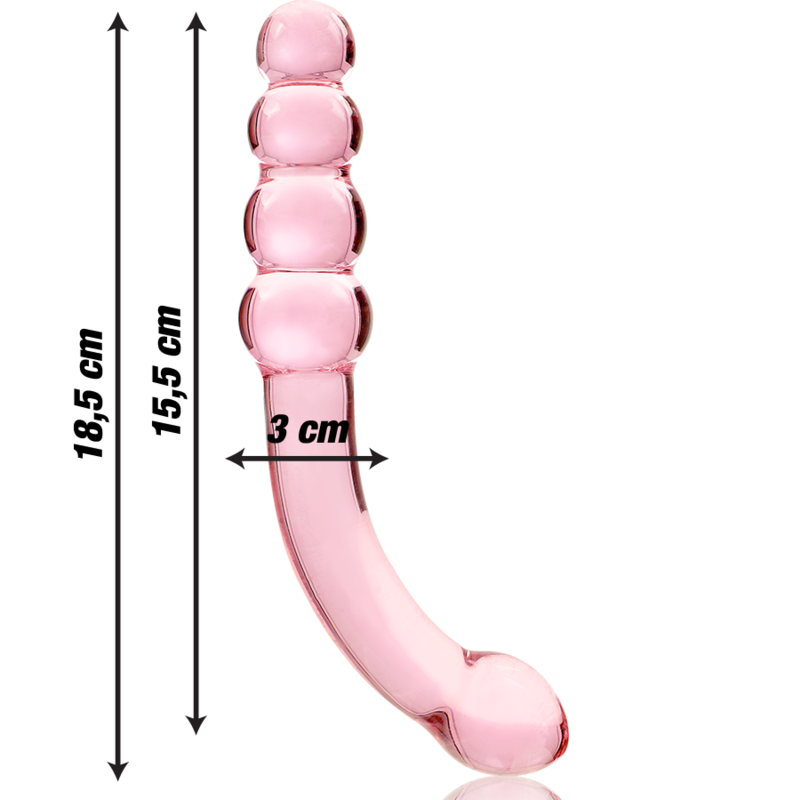 NEBULA SERIES BY IBIZA - MODELL 14 DILDO BOROSILIKATGLAS ROSA 18,5 CM -O- 3 CM