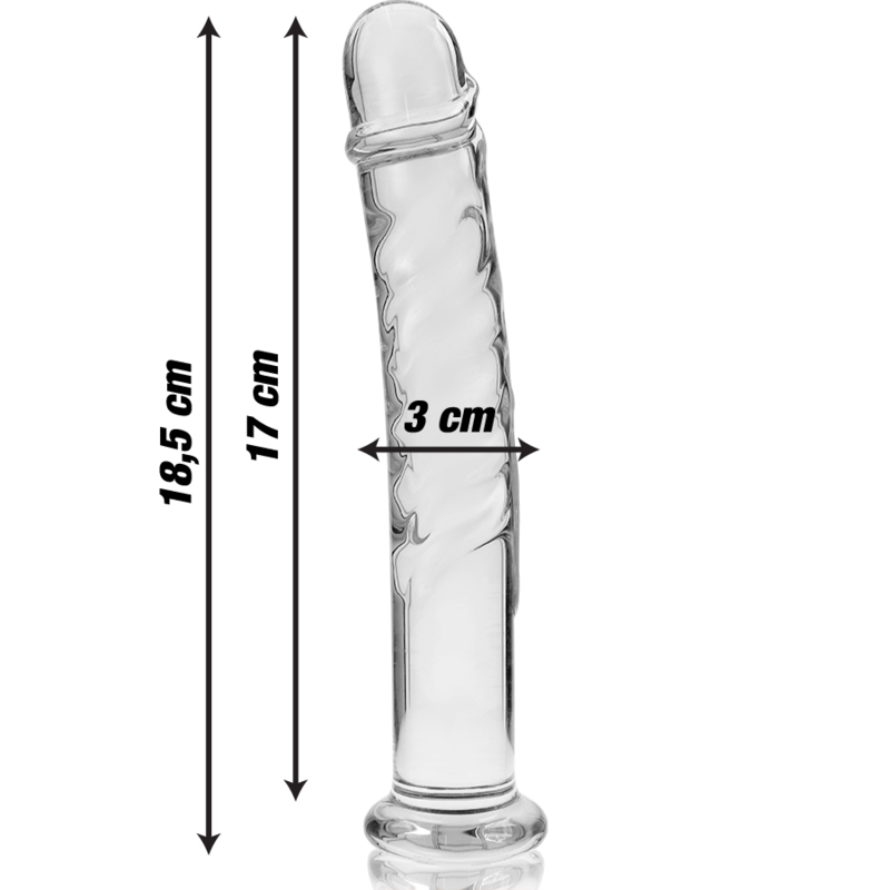 NEBULA SERIES BY IBIZA - MODELL 16 DILDO BOROSILIKATGLAS KLAR 18,5 CM -O- 3 CM