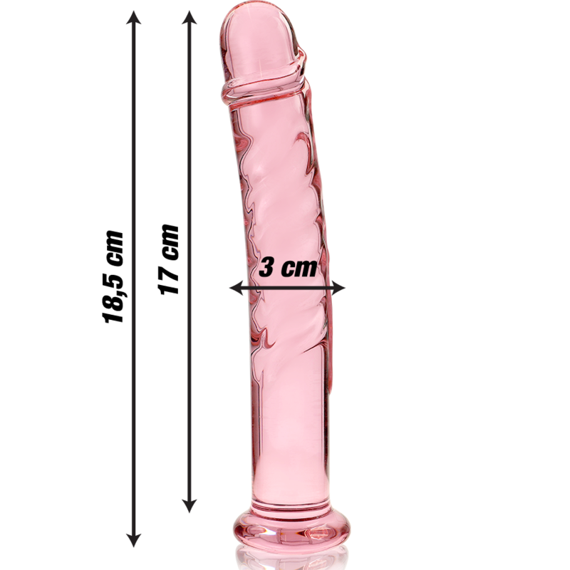 NEBULA SERIES BY IBIZA - MODELL 16 DILDO AUS BOROSILIKATGLAS ROSA 18,5 CM -O- 3 CM