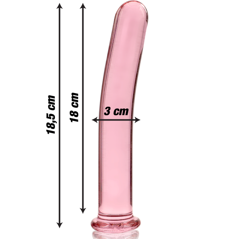 NEBULA SERIES BY IBIZA - MODELL 17 DILDO BOROSILIKATGLAS ROSA 18,5 CM -O- 3 CM