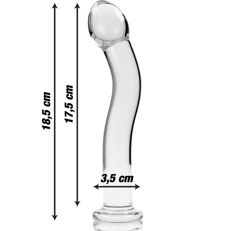 NEBULA SERIES BY IBIZA - MODELL 18 DILDO BOROSILIKATGLAS KLAR 18,5 CM -O- 3,5 CM